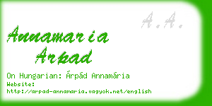 annamaria arpad business card