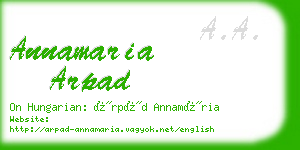 annamaria arpad business card